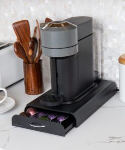 Mind Reader Nespresso Compatible Capsule Drawer, Countertop Organizer Coffee Pod Holder, Storage, 9.25" L x 15" W x 2" H, 9.21 x 15.94 x 2.36, Black 28 71TS9LXICL