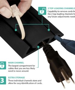 Alternative view of UT Wire 3-Channel Cord Protector & Concealer for Floor - 5 FT - Black