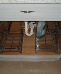 Household Essentials Glidez Multipurpose Chrome-Plated Steel Pull-Out/Slide-Out Storage Organizer for Under Sink or Under Cabinet Use - 2-Tier Design - Fits Standard Size Cabinet or Shelf, Chrome Undersink 12.25" - Standard 48 71TShfvPnZL
