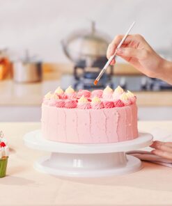 Kootek 71PCs Cake Decorating Supplies Kit with Cake Turntable, 12 Numbered Icing Piping Tips, 2 Spatulas, 3 Icing Comb Scraper, 50+2 Piping Bags, and 1 Coupler for Baking White 26 71TTIylDFvL