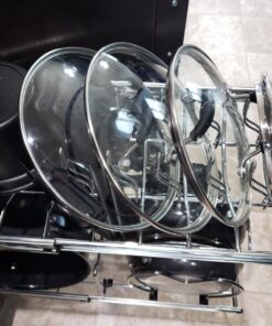 Rev-A-Shelf 2-Tier Kitchen Cabinet Pull Out 12" Cabinet Organizer for Pots, Pans, and Lid Cookware, Adjustable Heavy Duty Wire, Chrome, 5CW2-1222-CR 12 in. 52 71TTNbepHQL