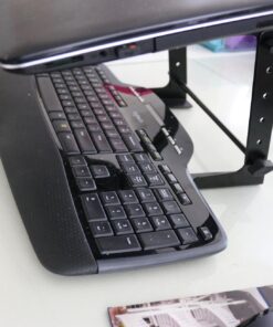 Pyle Portable Adjustable Laptop Stand - 6.3 to 10.9 Inch Anti-Slip Standing Table Monitor or Computer Desk Workstation Riser with Level Height Alignment for DJ, PC, Gaming, Home or Office - PLPTS25 49 71TTkPh1WBL