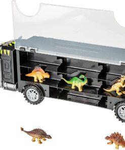PREXTEX 16" Dinosaur Truck Carrier Playset with 6 Mini Plastic Dinosaurs, Dinosaur Toy Trucks for Toddler Boys 3 to 5 Years Old 15 71TU xY7zKL