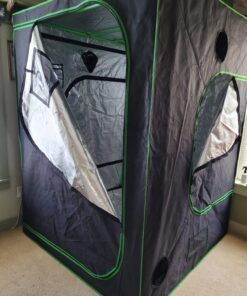 VIVOSUN S558 5x5 Grow Tent, 60"x60"x80" High Reflective Mylar with Observation Window and Floor Tray for Hydroponics Indoor Plant for VSF6450 60"x60"x80" Black 51 71TUmAKaP9L