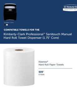 Kimberly-Clark Professional™ Sanitouch Manual Hard Roll Towel Dispenser (09996), Black, for Hard Roll Towels with a 1.75" core, 12.63" x 16.13" x 10.2" (Qty 1) 21 71TUsW8Cb7L