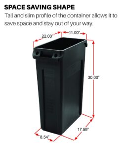 Rubbermaid Commercial Products Slim Jim Plastic Rectangular Recycling Bin with Venting Channels, 23 Gallon, Blue Recycling (FG354007BLUE) 1 25 71TV5FXkpoL