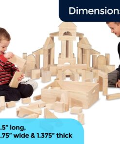 Standard Unit Building Blocks for Toddlers with Storage Tray (64 Pcs) Sanded Wood Blocks for Children, Original STEAM, and STEM Learning, Classic Wooden Toys for Kids Parties and Classrooms 13 71TVrCZt3sL