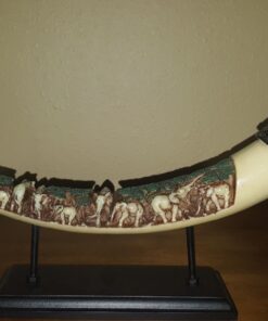 Furniture Creations Ivory Lucky Elephants Tusk Sculpture African Art Decor, No Size 20 71TWG4 1jnL