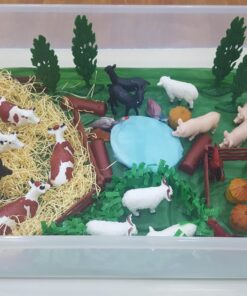 SCS Direct Farm Animal Toy Action Figure Set - 50 Pieces with 16 Different Barnyard Animals and Accessories - Includes Cows, Horses, Chickens, Pigs, Sheep & More - Great for School Projects & Dioramas 44 71TWR7V itL