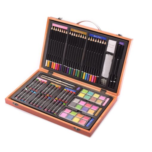 Darice 80-Piece Deluxe Art Set – Art Supplies for Drawing, Painting and More in a Compact, Portable Case - Makes a Great Gift for Beginner and Serious Artists