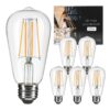 Edison Light Bulb - E26 Light Bulb, 4W Equivalent Edison Bulbs 40 Watt, St64 Led Edison Bulb, Clear Led Vintage Light Bulbs Amber Warm 2200K, Dimmable Led Light Bulbs for Light Fixutres Decorative 6 41 71TX5IE43pL