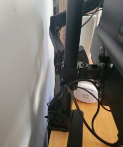 MOUNTUP Triple Monitor Stand Mount - 3 Monitor Desk Mount for Computer Screens Up to 27 inch, Triple Monitor Arm with Gas Spring, Heavy Duty Monitor Stand, Each Arm Holds Up to 17.6 lbs, MU0006 Black 42 71TXCIyF8rL