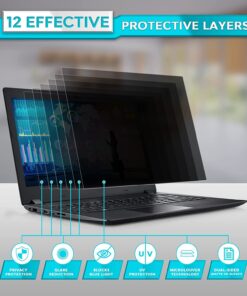 PYS Laptop Privacy Screen 15.6 Inch for Dell HP Lenovo ASUS Acer Msi Samsung - Removable 16:10 Aspect Privacy Protector Screen Filters - Anti Glare & Blue Light Screen Privacy Shield 15.6 Inch (Diagonal) - 16:10 Aspect Ratio 13 71TXmbOTZL