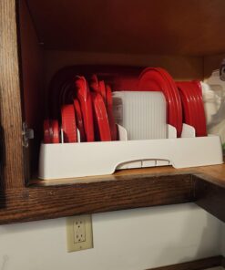 YouCopia StoraLid Food Container Lid Organizer, Large, BPA-Free Adjustable Plastic Lid Storage for Kitchen Cabinet and Drawer Organization, White 29 71TXnkpuBSL