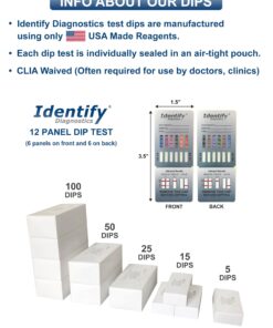 Alternative view of 5 Pack Identify Diagnostics 12 Panel Drug Test Dip - Testing Instantly for 12 Different Drugs THC50, COC, MOP, OXY, MDMA, BUP, AMP, BAR, BZO, MET, MTD, PCP ID-CP12-DIP (5) 5