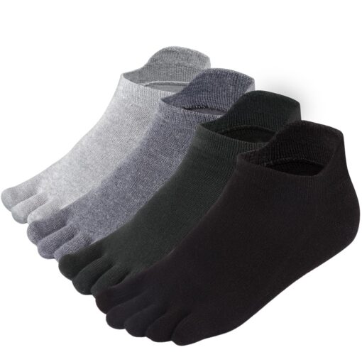 Meaiguo Toe Socks No Show Running Five Finger Socks for Men Women 4 Pairs Multicoloured