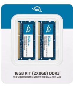 Alternative view of OWC 16GB (2x8GB) PC12800 DDR3L 1600MHz SO-DIMMs Memory Ram Upgrade Compatible with 2011-2015 iMac, 2011-12 Mac Mini, and 2011-2012 MacBook Pro (Non-Retina Display) Models (OWC1600DDR3S16P) 16GB(8GB-modules) 2 x 8GB