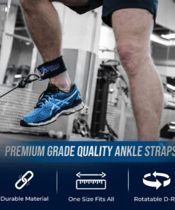 Gym Ankle Strap for Cable Machine - Exercise and Fitness Workout Strap with Neoprene Padding Attachments for LAT Pull Down Machine, Cable Home Gym and Resistance Bands 15 71TYdWN44KL