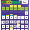 Carson Dellosa 26" x 37.25" Monthly Weather and Calendar Pocket Chart for Classroom Blue, Classroom Management, 51 Clear Pockets with 208 Month, Days of Week, and Date Cards, Calendar Pocket Chart Calendar and Weather 8 71TYeQYVJiL