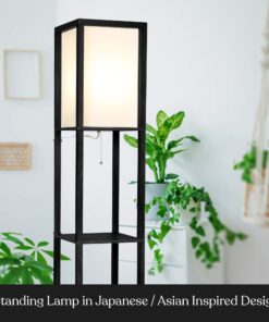 Brightech Maxwell - Modern Shelf Floor Lamp with Shade and LED Bulb Corner Display Lamps Shelves for Living Room, Bedroom Office Black Classic Black 28 71TYtIU3tbL