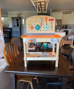 Amazon Basics Wooden Play Toy Tool Set and Workbench for Toddlers, Preschoolers, Children Age 3+ Years, 36 cm D x 58 cm W x 77.9 cm H, Multicolor 21 71TZU1zwFHL