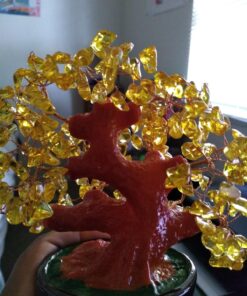 Parma77 Citrine Crystal Tree, Yellow Healing Crystals Gemstone Bonsai Tree Money Tree, Yellow Room Decor Cubicle Office Desk Decor for Women, Feng Shui Wealth and Luck Spiritual Gifts for Women Gold 31 71Tar1pozFL