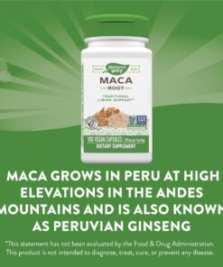 Nature's Way Maca Root, Traditional Libido, Energy, and Stamina Support*, 525mg per serving, 100 Vegan Capsules 1 19 71TcQ35n9qL
