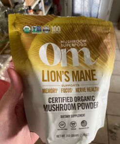 Om Organic Mushroom Nutrition Lion's Mane: Memory, Focus, Nerve Health, 100 servings, 7.14 Ounce, 200 Gram 7.05 Ounce (Pack of 1) 8 71TcQ8hf76L