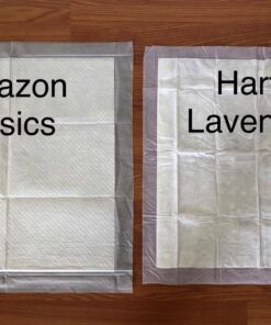 Amazon Basics Dog and Puppy Pee Pads with Leak-Proof Quick-Dry Design for Potty Training, Standard Absorbency, Regular Size, 22 x 22 Inches, Pack of 100, Blue & White Unscented Regular (100 Count) 28 71Tcaz8gRnL 1