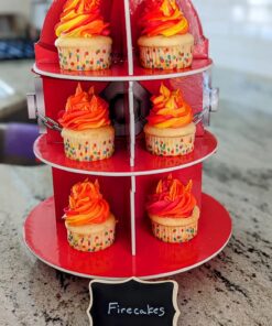 Fun Express Fire Hydrant Cupcake/Dessert Holder (3 Tiers) | Fire Truck | Fireman | Fire Fighter | Themed Birthday Party Supplies & Decor | Fire Department Event 36 71TdIQt5 RL