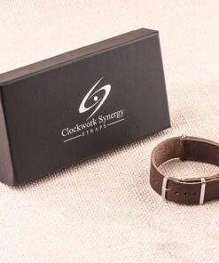 Clockwork Synergy® Leather NATO Watch Strap Band 24mm Worn Brown 7 71TdOWR4mEL