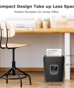 Alternative view of Bonsaii Paper Shredder, 8-Sheet Crosscut Shredder with 4.2 Gallon Bin Shred Credit Card/Mail/Staple/Clip, P-4 Security Level Document Shredder with Handle for Home Office (C261-C) New Crosscut 8 Sheet