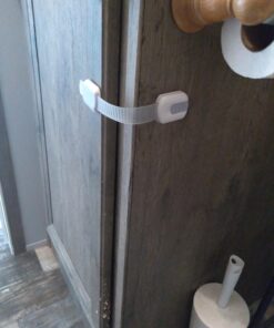 Child Safety Strap Locks (10 Pack) Baby Locks for Cabinets and Drawers, Toilet, Fridge & More. 3M Adhesive Pads. Easy Installation, No Drilling Required, White/Gray 37 71Tea8ZM18L 1