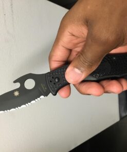 Spyderco Matriarch 2 Signature Knife with Emerson Opener and 3.57" VG-10 Black Reverse S Blade - SpyderEdge - C12SBBK2W Emerson Opener - Black Blade 39 71Tg5ojkDjL