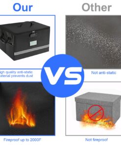 EXLIFBAG File Organizer, Fireproof File Box with Lids, Important Document Organizer Box with Lock, Portable File Folder Organizer with Handle Black 1 Layer 57 71TgDqfM3YL