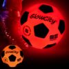 GlowCity Glow in The Dark Soccer Ball- Light Up, Indoor or Outdoor Soccer Balls with 2 LED Lights and Pre-Installed Batteries - Gift Ideas for Teen Boys and Girls Official (Size 5) - Red 40 71TgJAzaYL