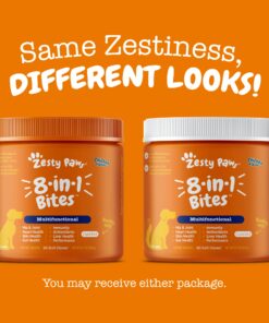 Zesty Paws Multivitamin Treats for Dogs - Glucosamine Chondroitin for Joint Support + Digestive Enzymes & Probiotics - Grain Free Dog Vitamin for Skin & Coat + Immune Health - Chicken Flavor - 90ct 90 Count (Pack of 1) 32 71TgO yajEL 2
