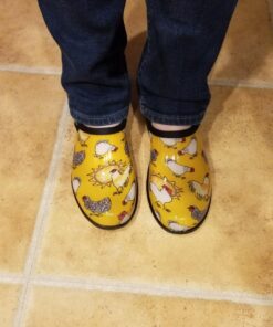 Sloggers Waterproof Garden Shoe for Women – Outdoor Slip-On Rain and Garden Clogs with Premium Comfort Support Insole 8 Chickens Daffodil Yellow 31 71ThGVAArmL