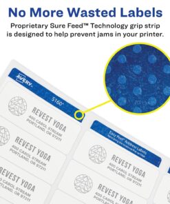 Avery High Visibility Printable Round Labels with Sure Feed, 1-2/3" Diameter, White, 600 Customizable Blank Labels (5293) 600 labels 23 71ThPT9emQL