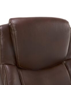 La-Z-Boy Delano Big & Tall Executive Office Chair, High Back Ergonomic Lumbar Support, Bonded Leather, Brown 38 71ThPWuax L 1