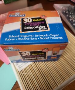 Elmer's Disappearing Purple School Glue Sticks, Washable, 7 Grams, 30 Count 24 71ThrbVX5nL
