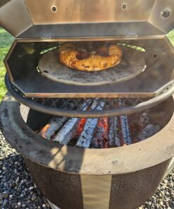 Onlyfire Stainless Steel Pizza Oven Kit for Gas Grill, Charcoal Grill and Propane, Portable Grill Top Pizza Oven Kit Baking Tools Including Pizza Stone, Pizza Peel & Thermometer 23 71ThultNcL