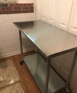 GRIDMANN NSF Stainless Steel Work & Prep Table 48 x 24 Inches with Caster Wheels and Under Shelf for Restaurant, Home, Hotel 48 in Long x 24 in Deep 26 71TiX9DpywL 2