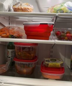 The Perfect Pizza Pack™ - Reusable Pizza Storage Container with 5 Microwavable Serving Trays - BPA-Free Adjustable Pizza Slice Container to Organize & Save Space, Red 1 Pack 39 71TidM3UcnL