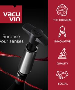 Vacu Vin Active Cooler Wine Chiller - Reusable, Flexible Wine Bottle Cooler - Wine Grapes Print - Wine Cooler Sleeve For Standard Size Bottles - Insulated Wine Bottle Chiller to Keep Wine Cold 11 71Tigii93oL