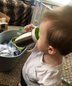 Munchkin® Miracle® 360 Toddler Sippy Cup, Spill Proof, 10 Ounce, Stainless Steel, Green 46 71Tj6e4KBtL