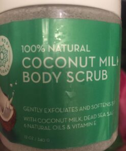 Exfoliating Body Scrub with Hydrating Coconut Milk and Detoxifying Dead Sea Salt, Moisturizing Exfoliating Scrub by Pure Body Naturals, 12 Ounce (Packaging Varies) 32 71TjQIk6ijL