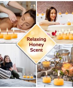 Alternative view of Beeswax Tea Light Candles - 100% Pure Natural Refined with Chemical Free Cotton Beeswax Wick *BONUS* Get a free DRIPLESS beeswax lighter Wick MADE IN USA 10