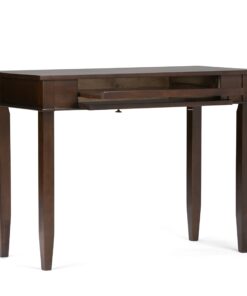 SIMPLIHOME Carlton SOLID WOOD Transitional Modern 42 inch Wide Home Office Desk, Writing Table, Workstation, Study Table Furniture in Dark Tobacco Brown with 1 Drawer 20 71Tk9rkvk3L