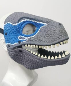 Dinosaur Mask Moving Jaw Kids Open Mouth Latex Horror Dinosaur Headgear Halloween Party Cosplay Costume Scared Mask Adult Blue 8 71TkS2MJwbL